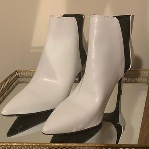 White stiletto booties from Macy’s!